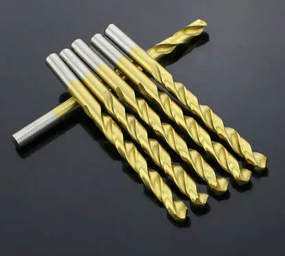 

10PCS 0.5mm-5.0mm High Speed Steel Titanium coated straight shank Twist Drill Bits for metal (1mm/1.5mm/2mm/2.5mm/3mm/4mm/5mm)