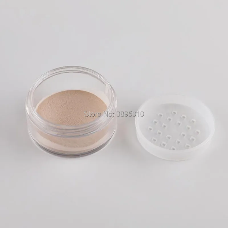 20g Powder Jar Refillable Pot With Sifter Lid Powder Cosmetic Container PS Clear Plastic Empty Cream Jars Packaging F871