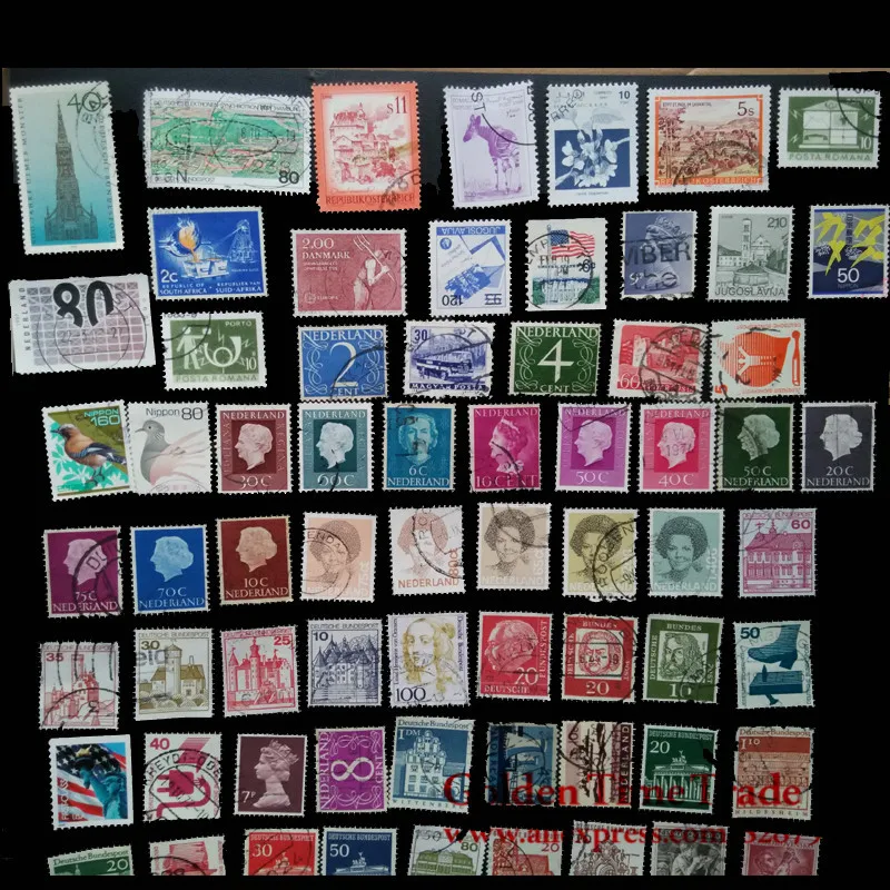 100 pcs/lot postage stamps Good Condition  With Post Mark From All The World Stamps Brand