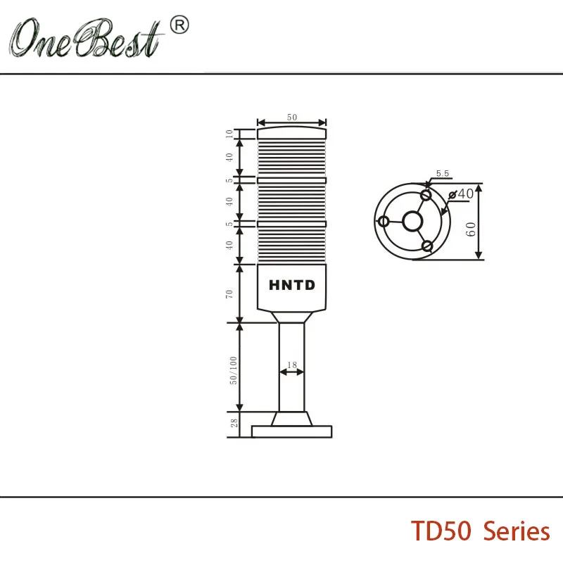 Hntd 220V Led Semafores Indicator Waarschuwingslampje Td50 Staaf Type Vaak Helder 3 Kleur Voor Cnc Machine Tools Hot Sales