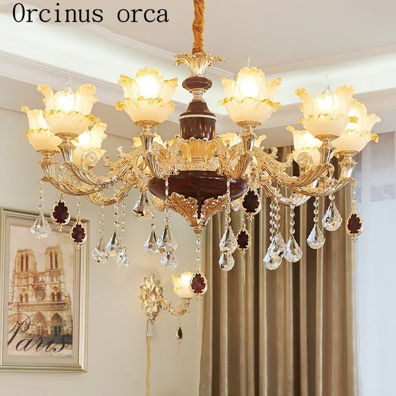 French Deluxe crystal chandelier living room bedroom dining room creative European style luxury garden golden Chandelier