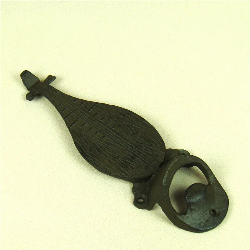 Metal Lute Model Wine Bottle Opener Traditional Chinese Cast Iron Music Instrument Barware Decor Gadget Tool Utensil Accessories