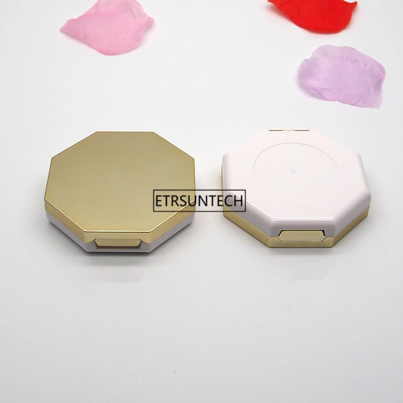 100pcs Empty Gold Powder Compact Eyeshadow Case Lipstick Container DIY Blush Box with Mirror F2923