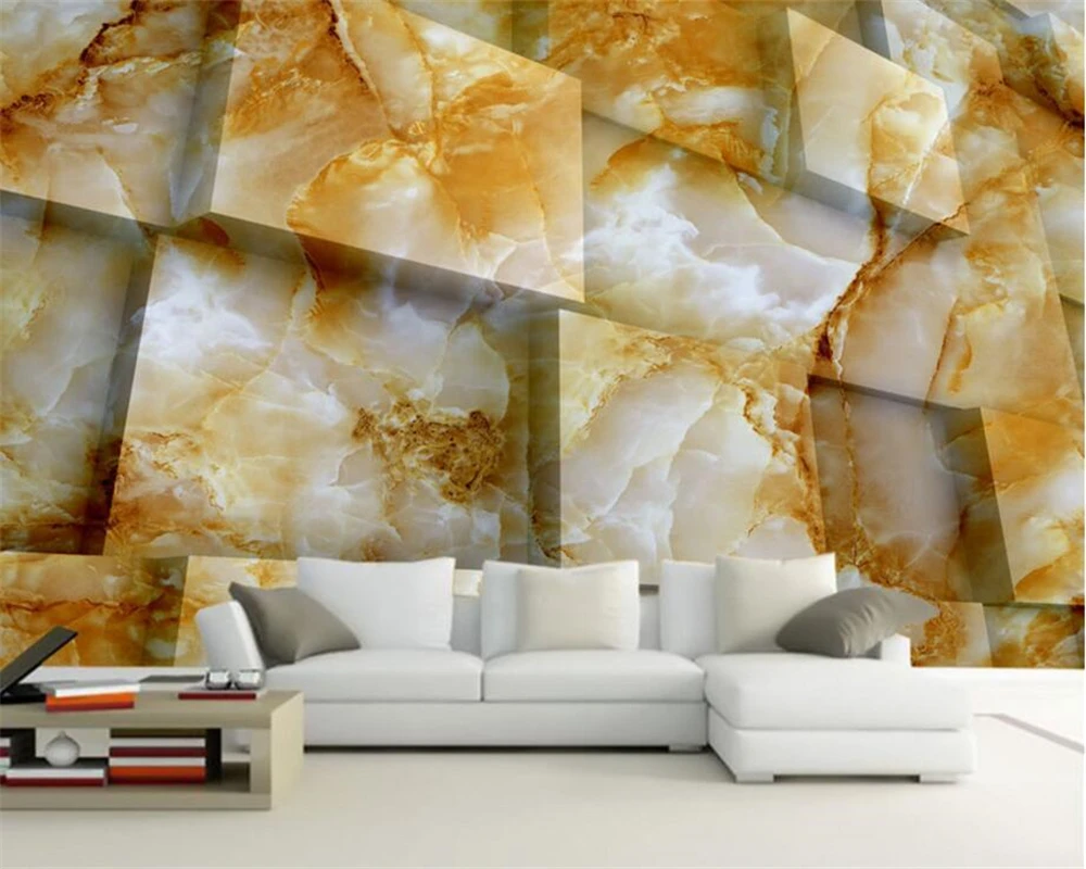 

Beibehang Custom Wallpaper Marble Pattern Cube Space Fashion TV Background Home Decoration Room Living Room 3D Wallpaper mural