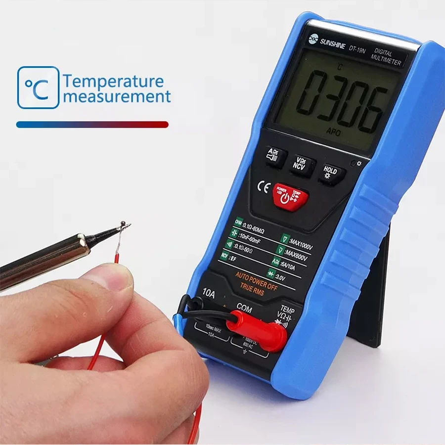 SUNSHINE DT-19N Mini Smart Multimeter Range Mobile Phone Repair Digital Multimeter AC DC Resistance Tester