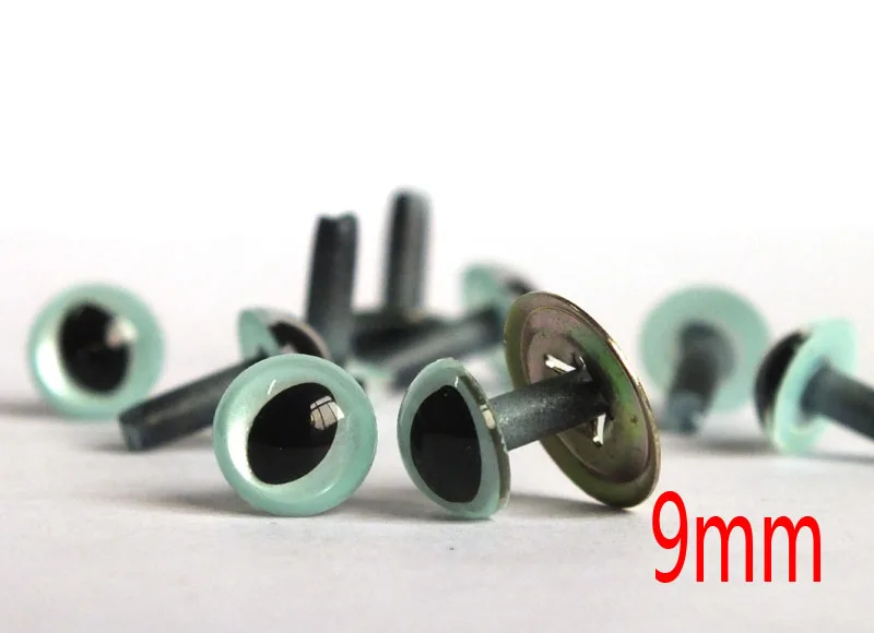 9mm cat eyes- animal eyes doll parts for amigurumi plush toy - silver gray