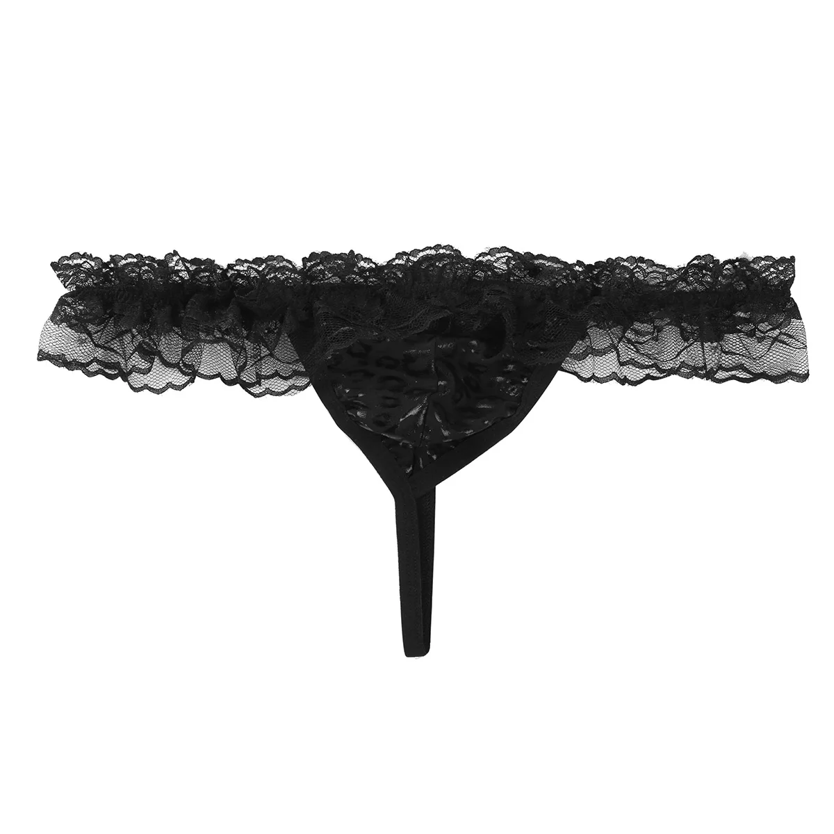 Gay Men\'s Sexy Panties Crossdressing Sissy Lingerie for Men Underwear Exotic Thong G-string Ruffle Lace Panties Brief Jockstraps