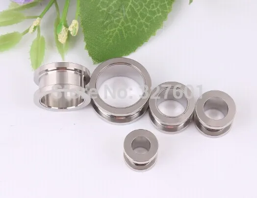 Screw Plug Wholesales 200pcs/lot Mix2-10MM Stainless Steel Body Jewelry Ear Plug Flesh Tunnel