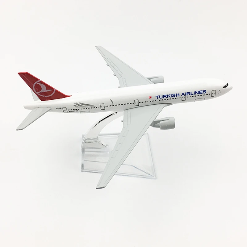 FREE SHIPPING TURKISH AIRLINES AEROPLANE MODEL BOEING 777 AIRPLANE 16CM METAL ALLOY DIECAST 1:400 AIRPLANE MODEL TOYS CHILDREN