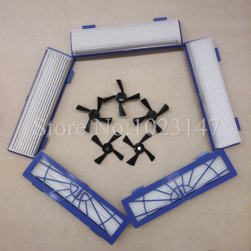 5x Robot Pulitore Spazzola Laterale 5x Filtro HEPA per Neato Botvac 80 70e 75 85 Robot Parti Per Vaccum Cleaner Accessori
