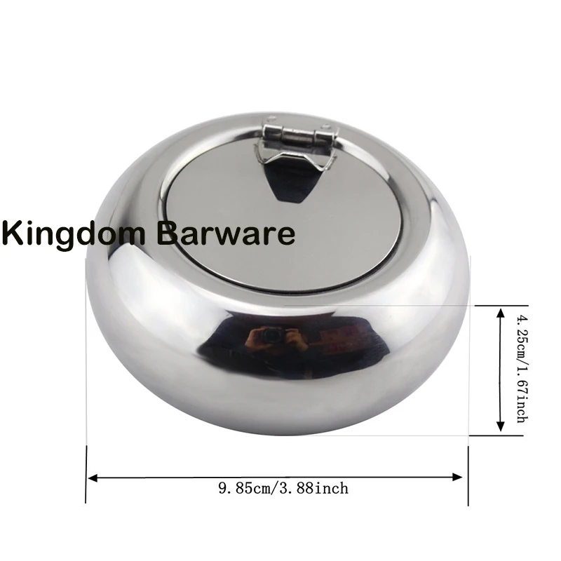 Stainless Steel Ashtray with Lid, Cigarette Ashtray  Ash Holder for Smokers, Ash Tray for Home office Decoration Bar Accessories