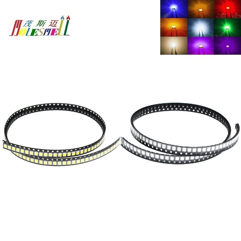 

100pcs Multicolor 1210/3528 SMD SMT led Red Yellow Blue Green White Orange Purple Pink Warm white Water clear led light lamp