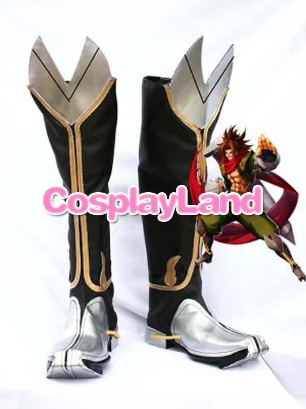 

BlazBlue Bang Shishigami Cosplay Shoes Boots Anime Party Cosplay Boots Custom Made Flat Long Shoes