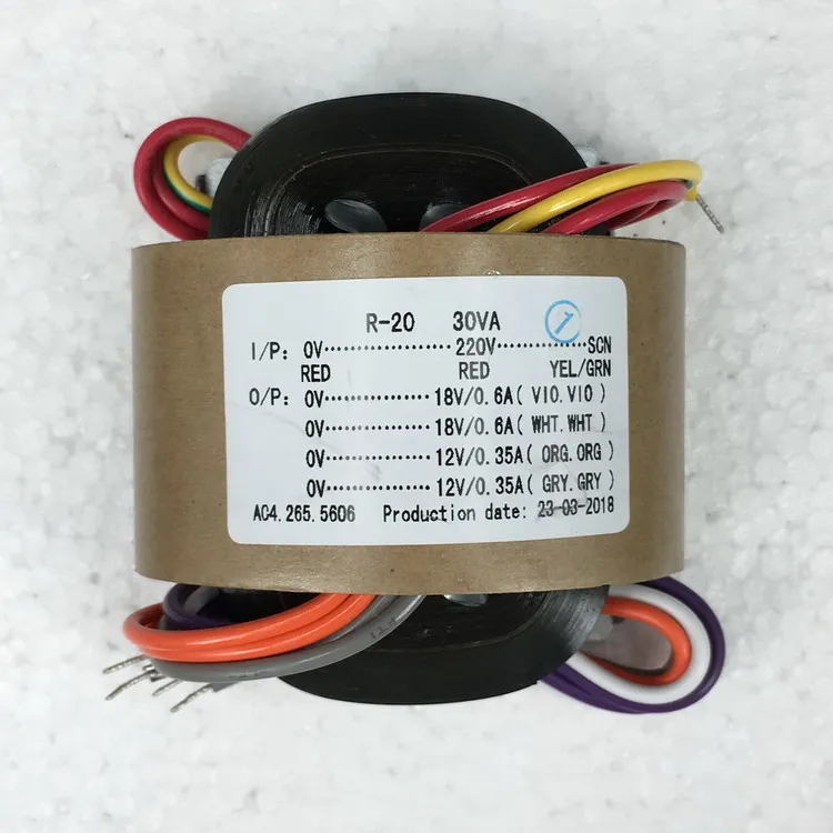 115V/230V 30W R type transformer Dual 18V Dual 12V output for DAC/Amplifier