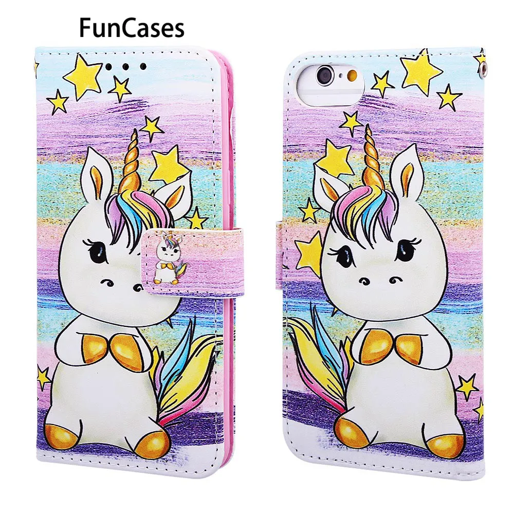 Holder Covers For phone cases iPhone 7 Unicorn Mobile Case PU Leather Phone Bag sFor Phone Apple iPhone capa 8 4.7