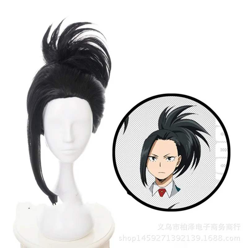 My Hero Academia Boku no Hiro Akademia Momo Yaoyorozu Black Cosplay Wig+Wig Cap