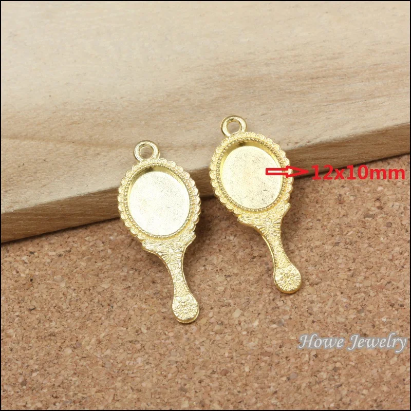 

Wholesale 60 pcs Enamel Alloy Gold-color Jewelry Mirror Pendants charms for bracelet necklace DIY jewelry making