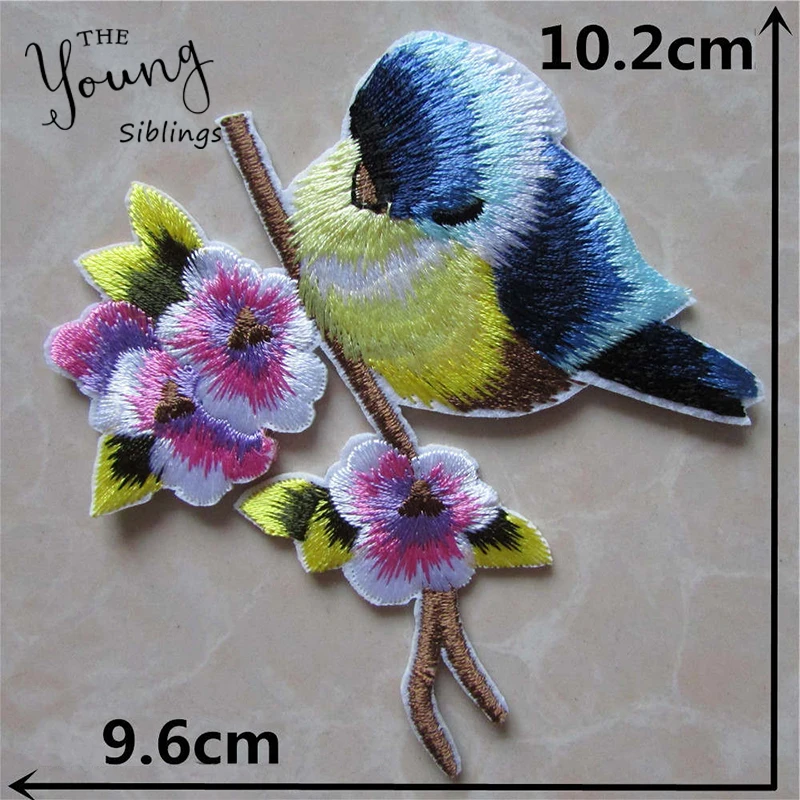 hot sell 2016 year  high quality fashion style bird hot melt adhesive applique embroidery patch DIY patches stripes C2169-C2258