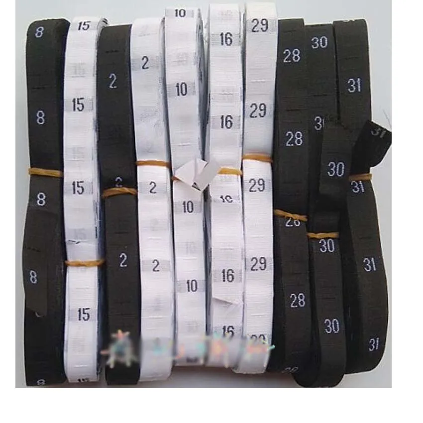 Roll Cheap Plain Weave Garment Labels Number Size 0-56 Fit for Suits Bags Sew Tags