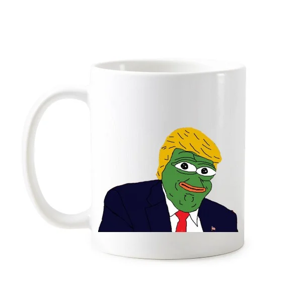 

President Sad Frog Trump Funny Ridiculous Spoof Meme Image Classic Mug White Pottery Ceramic Cup Milk Coffee With Handles 350 ml