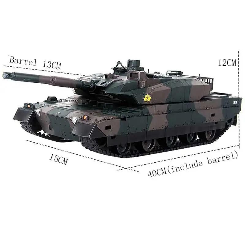 Rechargeable Remote Control Tank With LED Light 330° Rotation Barrel 40CM Camouflage RC Tank 1/20 9CH Infrared Electric Toys