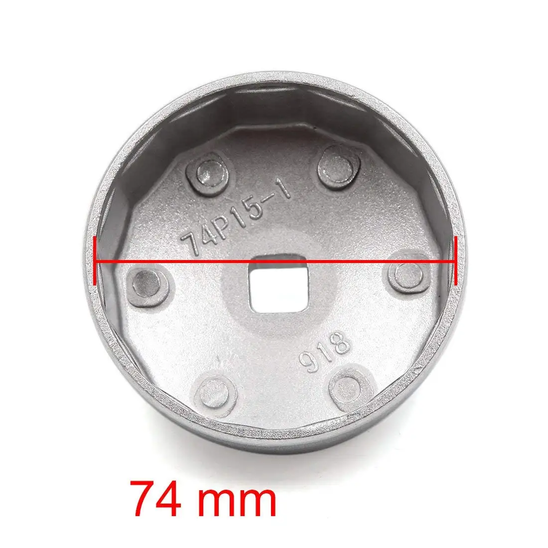 uxcell 918 Aluminum Alloy Car 74mm Inner Dia 15 Flute Oil Filter Cap Wrench Socket Removal Tool