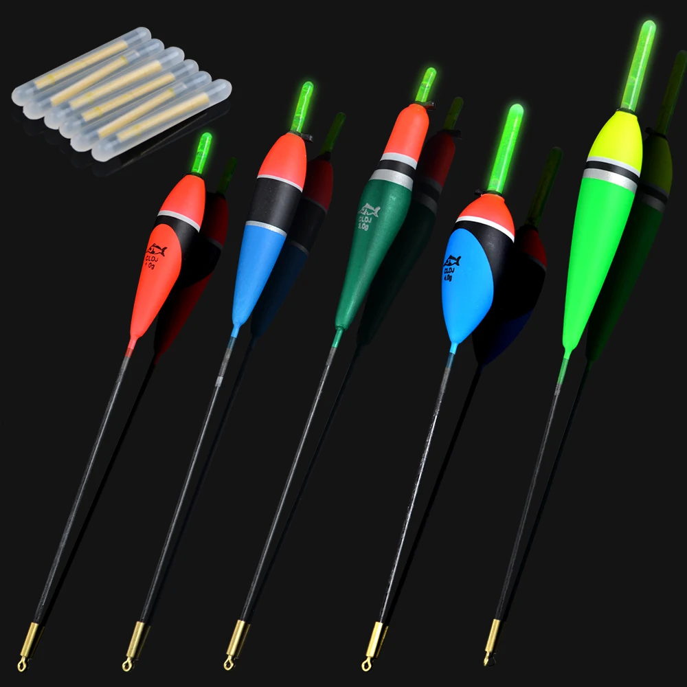 FISH KING 10PCS/Lot 1g-5g Multicolor Day Night Fishing Float Bobbers Pesca Boias Floats For Fishing Accessories