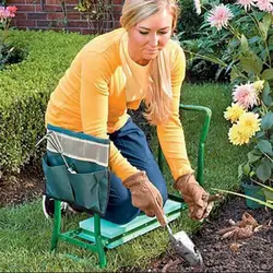 New Portable Garden Kneeler With Handles Folding Stainless Steel Garden Stool Chair With EVA Kneeling Pad Gardening Tool Supply#