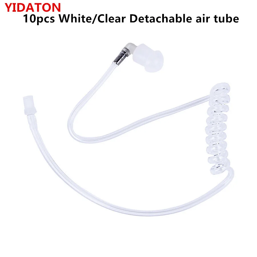 11pcs White Detachable air tube clear transparent two way radio earphone earpiece walkie talkie coil tube replacement acoustic