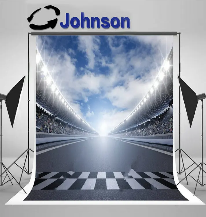 

racecar race car Track Arenas light background High quality Computer print party photo backdrop