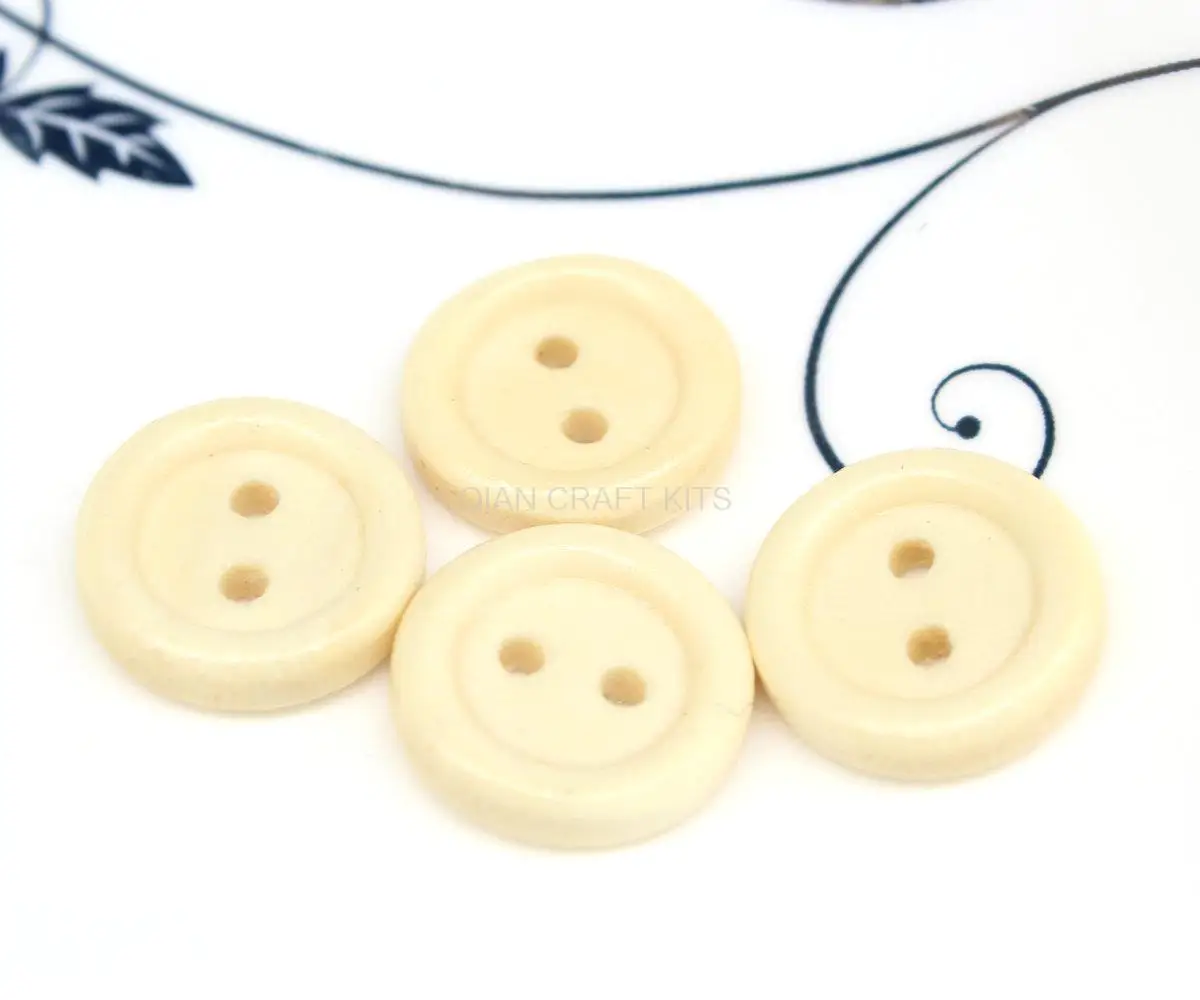 600 Natural Wooden Buttons - 2 hole - Wood Button ,size 15mm natural light brown color lacquered