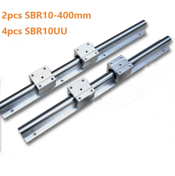 

2pcs SBR10 L-400mm support rail linear guide + 4pcs SBR10UU linear bearing blocks for CNC router parts