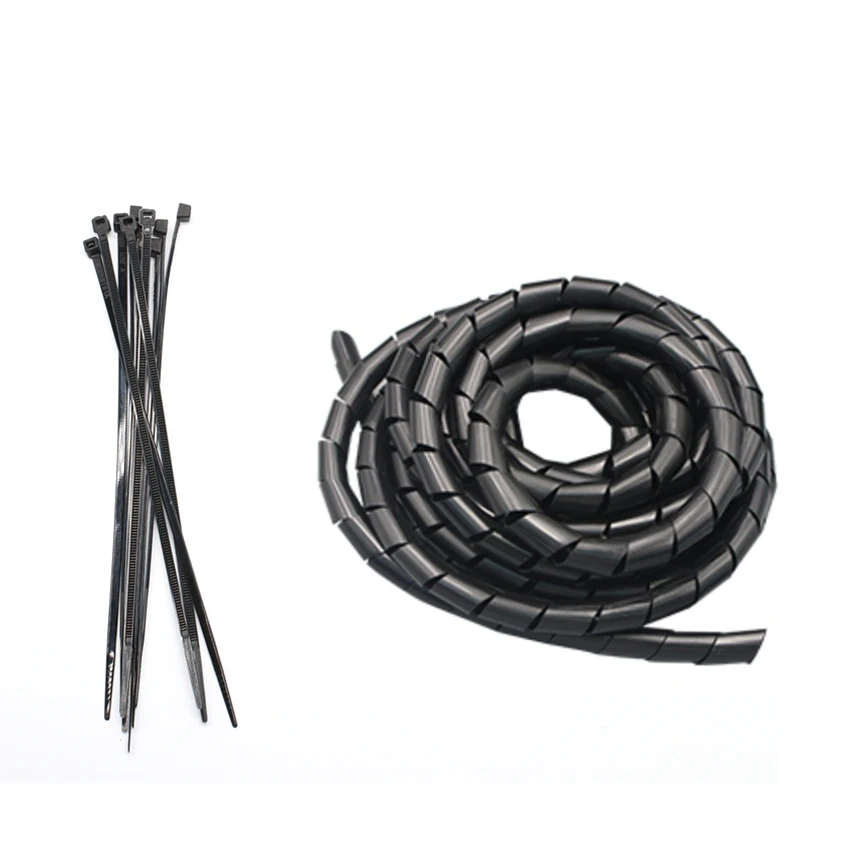 Free shipping Spiral wraping long Cable casing Cable Sleeves Winding pipe Wire protector