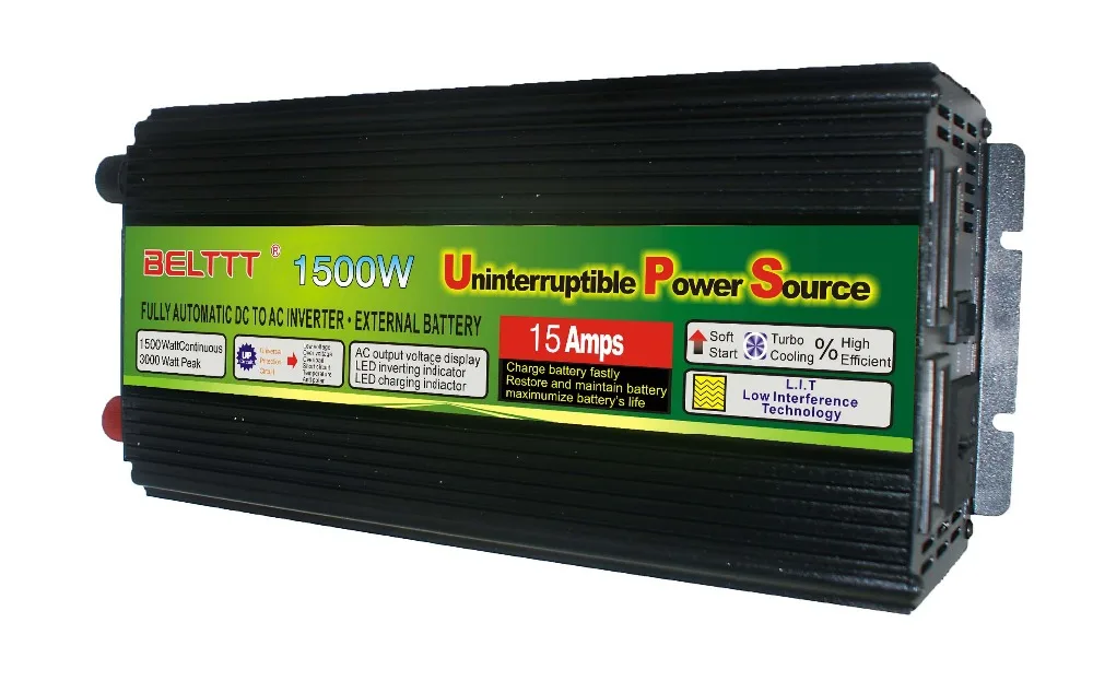 Frete grátis custo dc12v para ac 220v 1500watt ups inversor com carregador ac de china fatctory