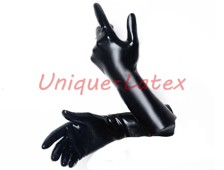 

Latex Gloves Cosplay Rubber 0.8MM Short Gloves Black 0.8mm Latex Gloves S M L