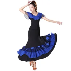 Dance Sequins Embroidery Skirt Modern Dance Competition Performance Dress National Standard Competition Dance Practice Costumes