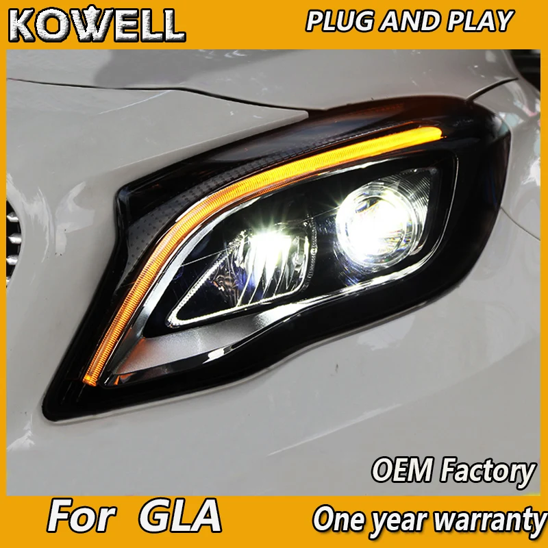 Car Styling Head Lamp For Benz GLA 200 220 260 2015 2016 2018 Headlights ALL LED Headlight Daytime Running Light DRL Bi-LED LENS