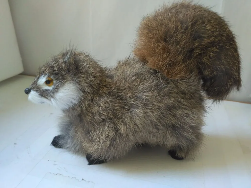 khaki furs walking pose squirrel 19x6x14cm model plastic&furs simulation squirrel handicraft prop home decoration gift d2648