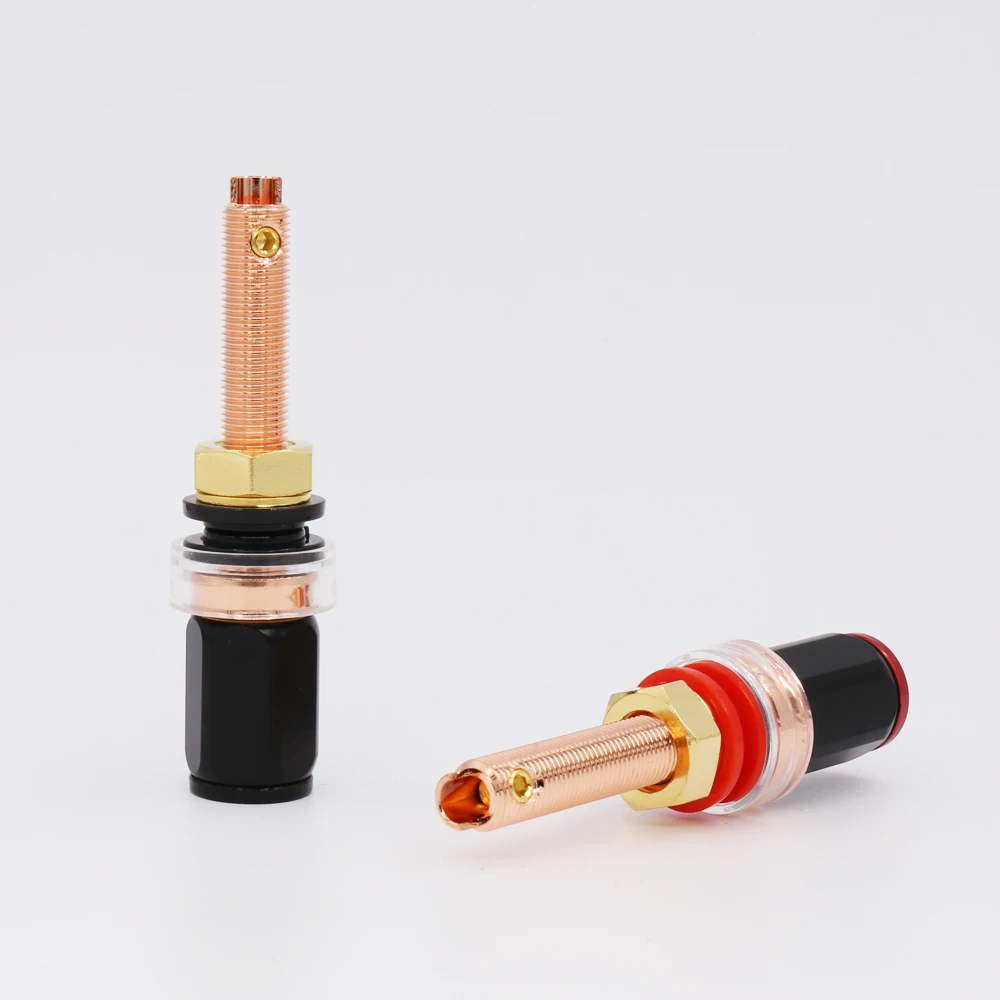 

4pcs style Red Copper Plated Speaker Terminal Binding Post Socket