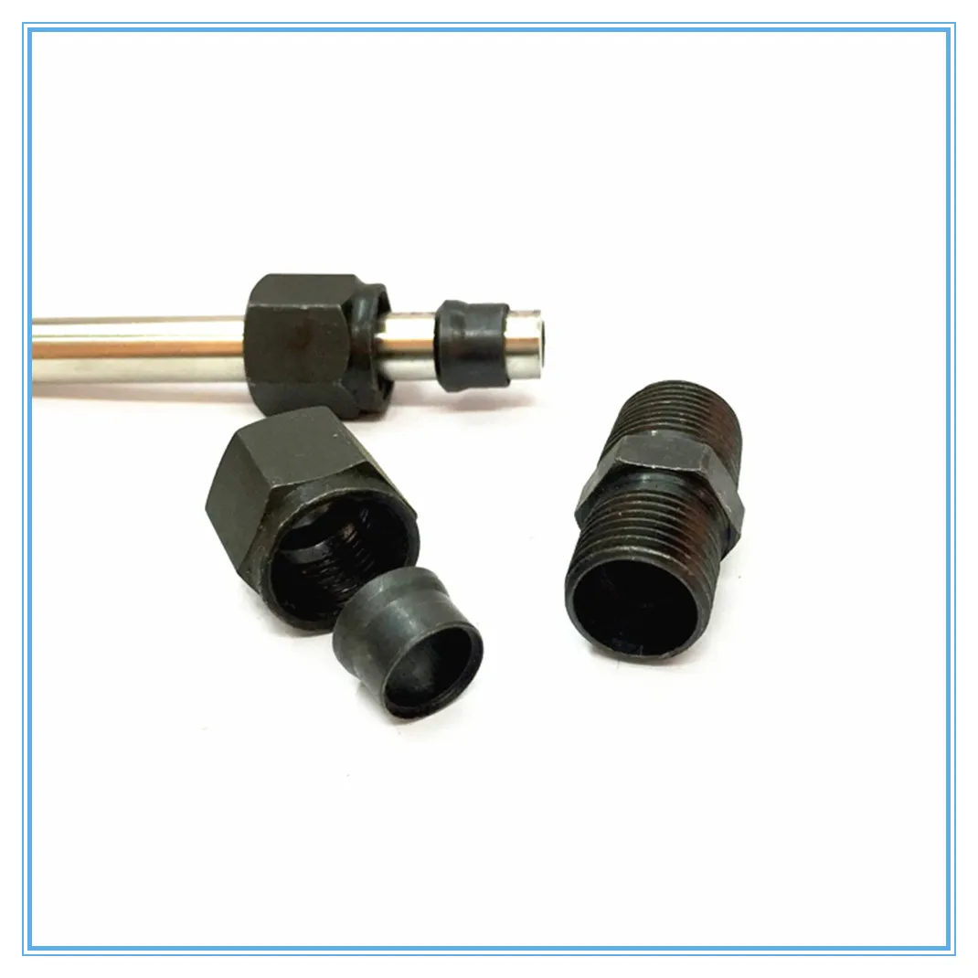 Hydraulic iron joint 12mm-1/8 1/4 3/8 1/2 male thread joint card sleeve tubing carbon steel taper thread straight  Pipe Fitting