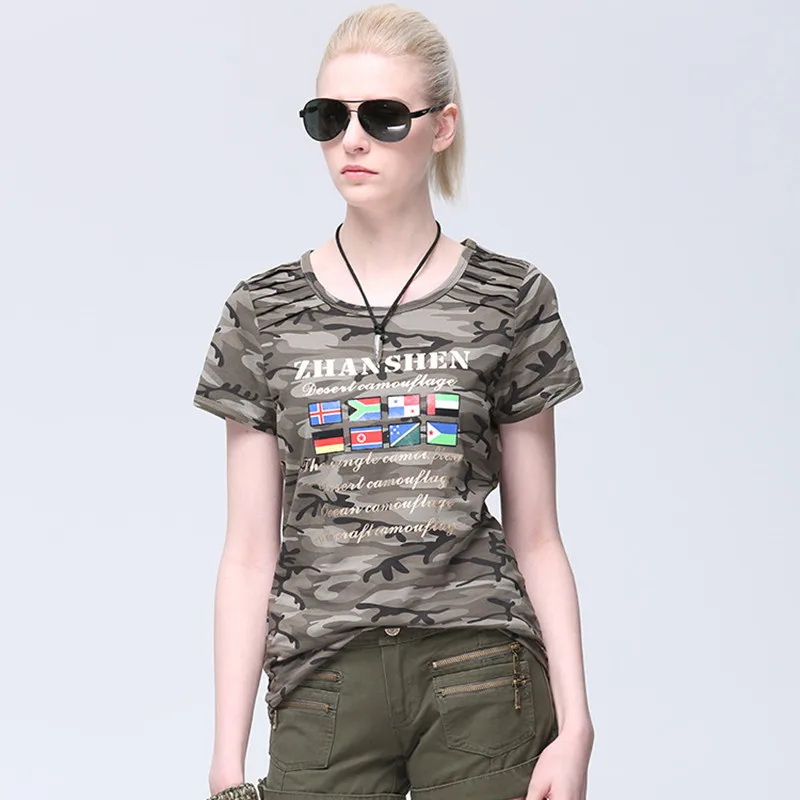 

Summer Camouflage Military T-Shirts Women Outdoor Short Sleeves Breathable Casual Tactical T-shirt Camping Trekking Hiking Shirt