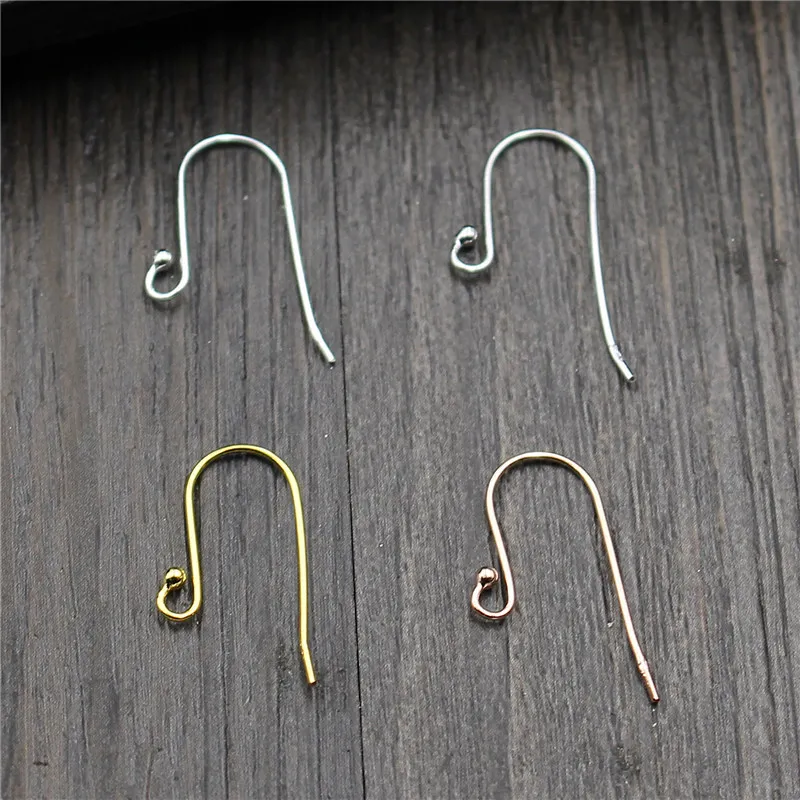 2pairs 100% 925 Sterling Silver Simple Earring Hooks 4 Colors European Earring Wire DIY Jewelry Making Findings Women Earbobs