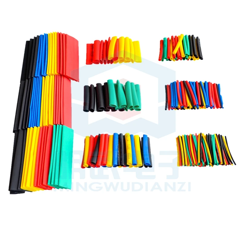 328Pcs Car Electrical Cable Tube kits Heat Shrink Tube Tubing Wrap Sleeve Assorted 8 Sizes Mixed Color