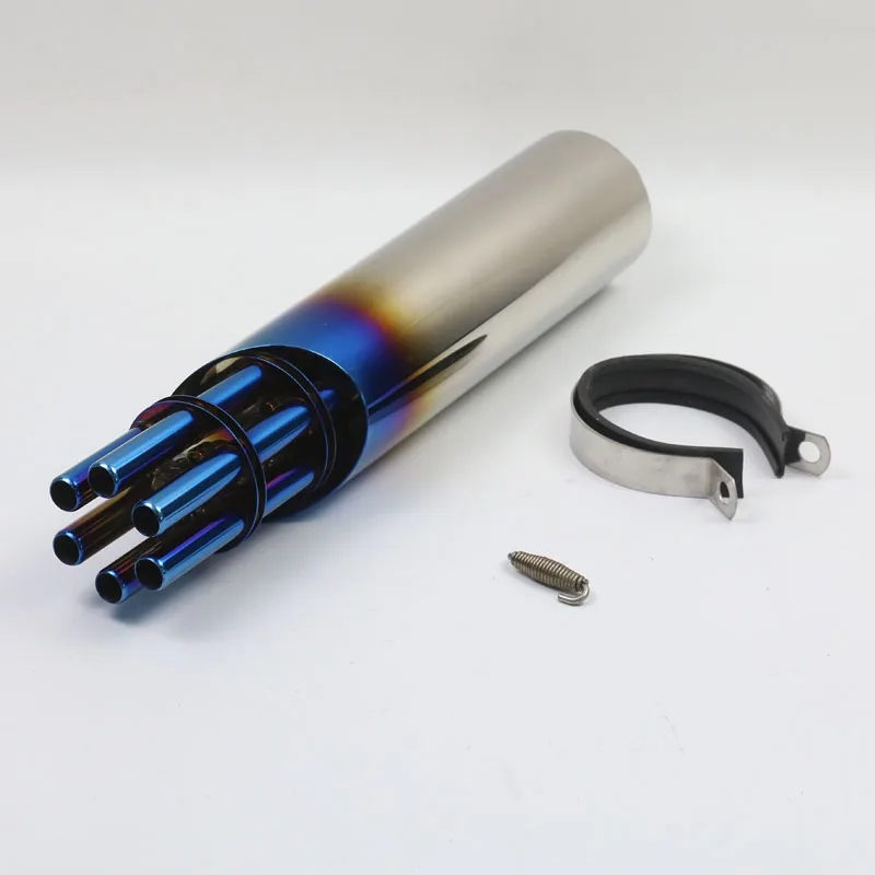 Universal Silencer Motorcycle Exhaust Muffler Rotating Gatling Gun Slip-On Moto Escape For Kawasaki ER6N YAMAHA R1 FZ1 AK201