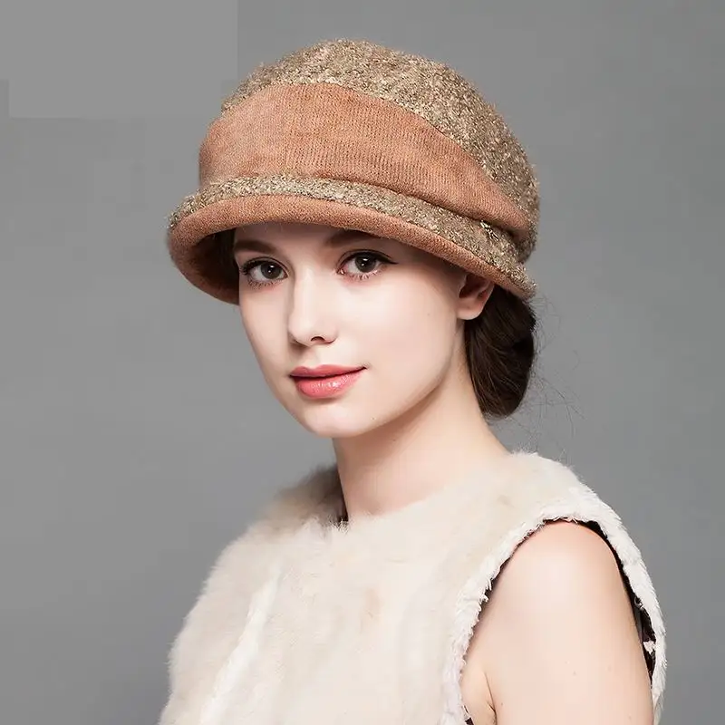 High Quality Women's Fedoras New Winter Cap Elegant Fashion Woolen Hat Female Caps Hats Windproof Warm Hat