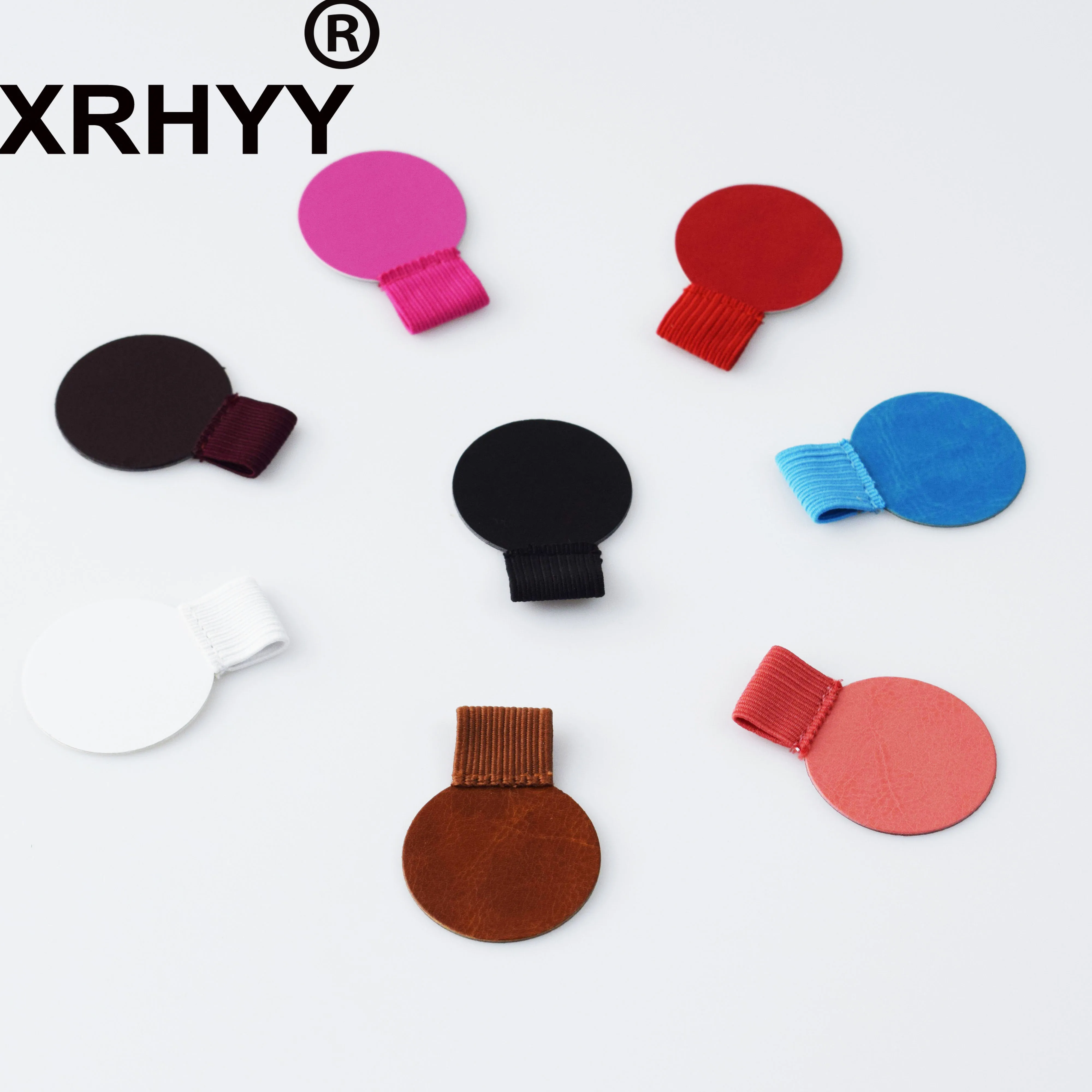 XRHYY 6 Pack Pen Loop Holder Self-Adhesive Leather Pen Holder with Elastic Band Loop For Notebooks Journals Pencil Clips