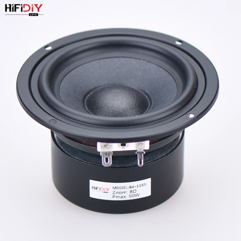 HIFIDIY LIVE HIFI 4 inch 4.5" Midbass Woofer speaker Unit  4 / 8 OHM 50W cotton and hemp fiber basin Loudspeaker B4-116S