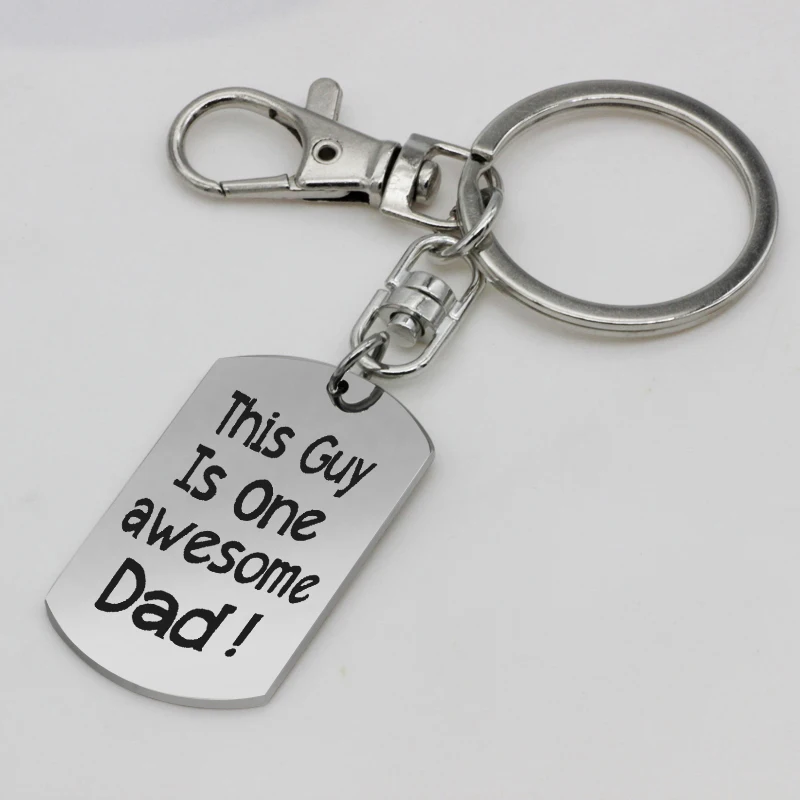 Ufine This guy is one awesome dad pendant stainless steel Jewelry Key Holder K1003