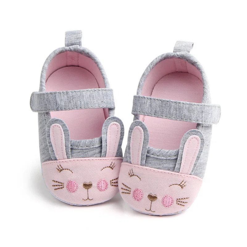 0-18M Sole Shoes Rabbit Shoes First Walkers Children Spring Baby Girl Soft Shallow Mouth Princess First Walkers Shoes