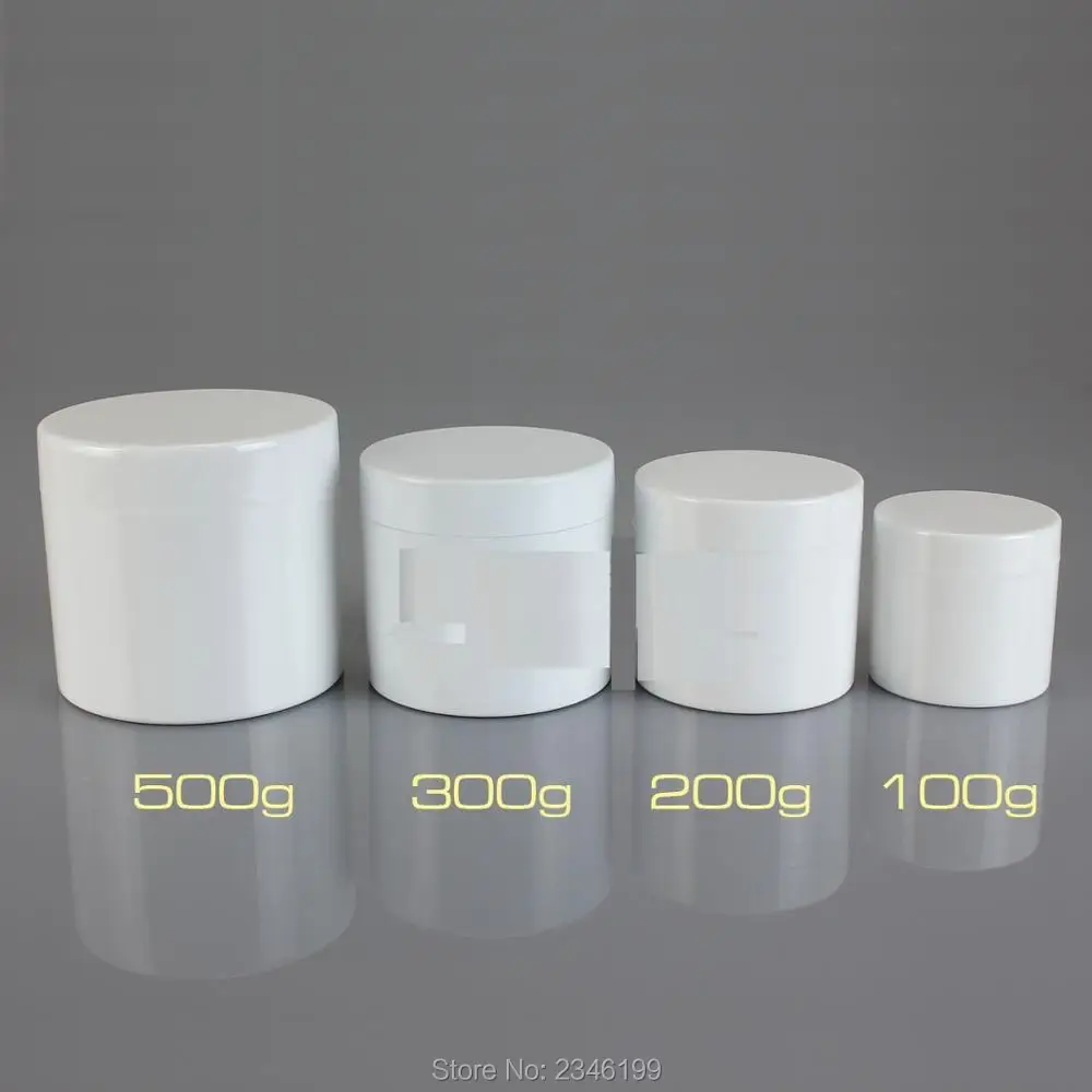 50g 100g 200g 300g 500g PS Plastic White Bottle Double Wall Box Cosmetic Cream Hair Wax Empty Cosmetics Packaging Container Jars